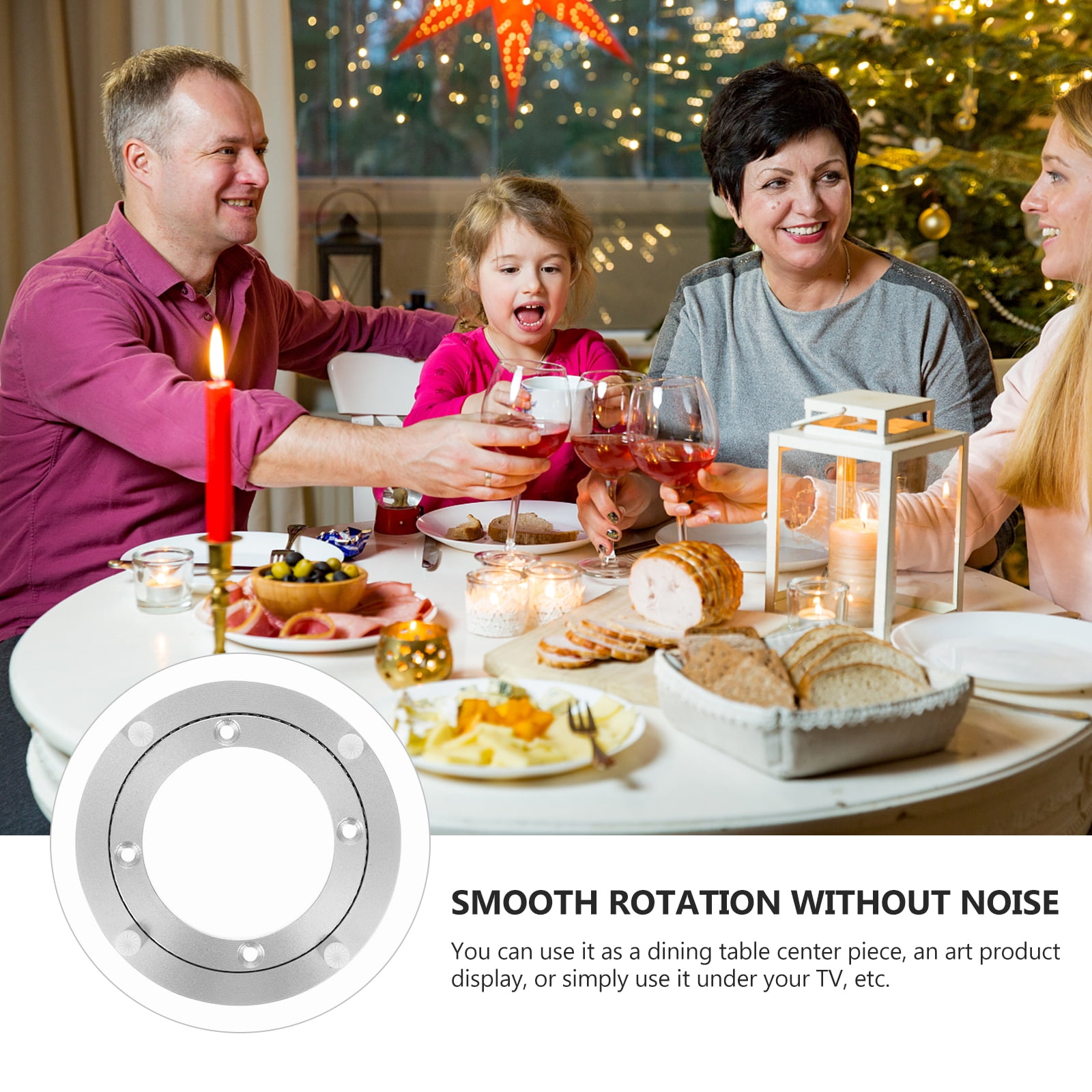 2 Count Turntable Base Smart Rotating Bearing Dining Furniture Round Swivel Plate Professional