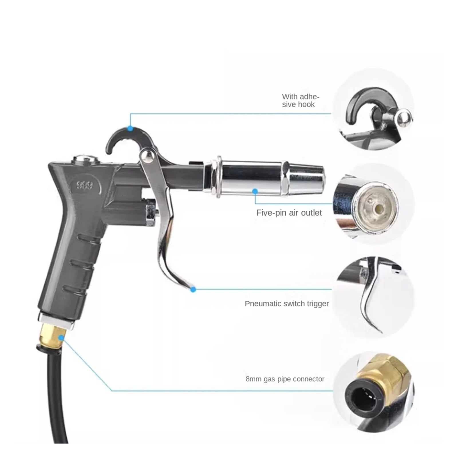 Antistatic Air Gun Ionizing Air Gun Electrostatic Gun with High Voltage Generator