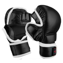 Authentic Leather MMA Sparring Gloves, Training Strike Punch Mitts MMA Fight Box Martial Arts Gloves