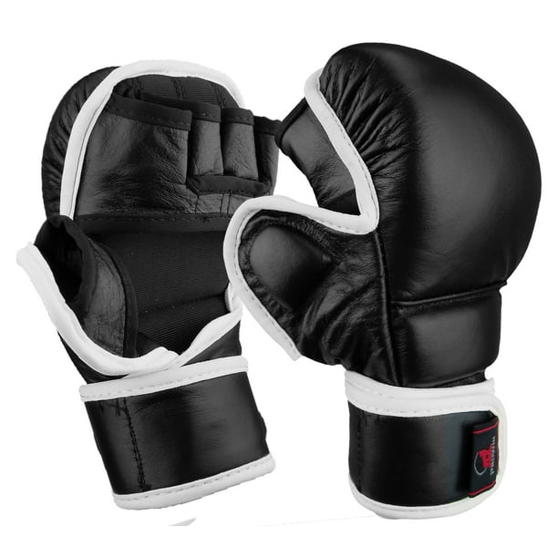 Authentic Leather MMA Sparring Gloves, Training Strike Punch Mitts MMA