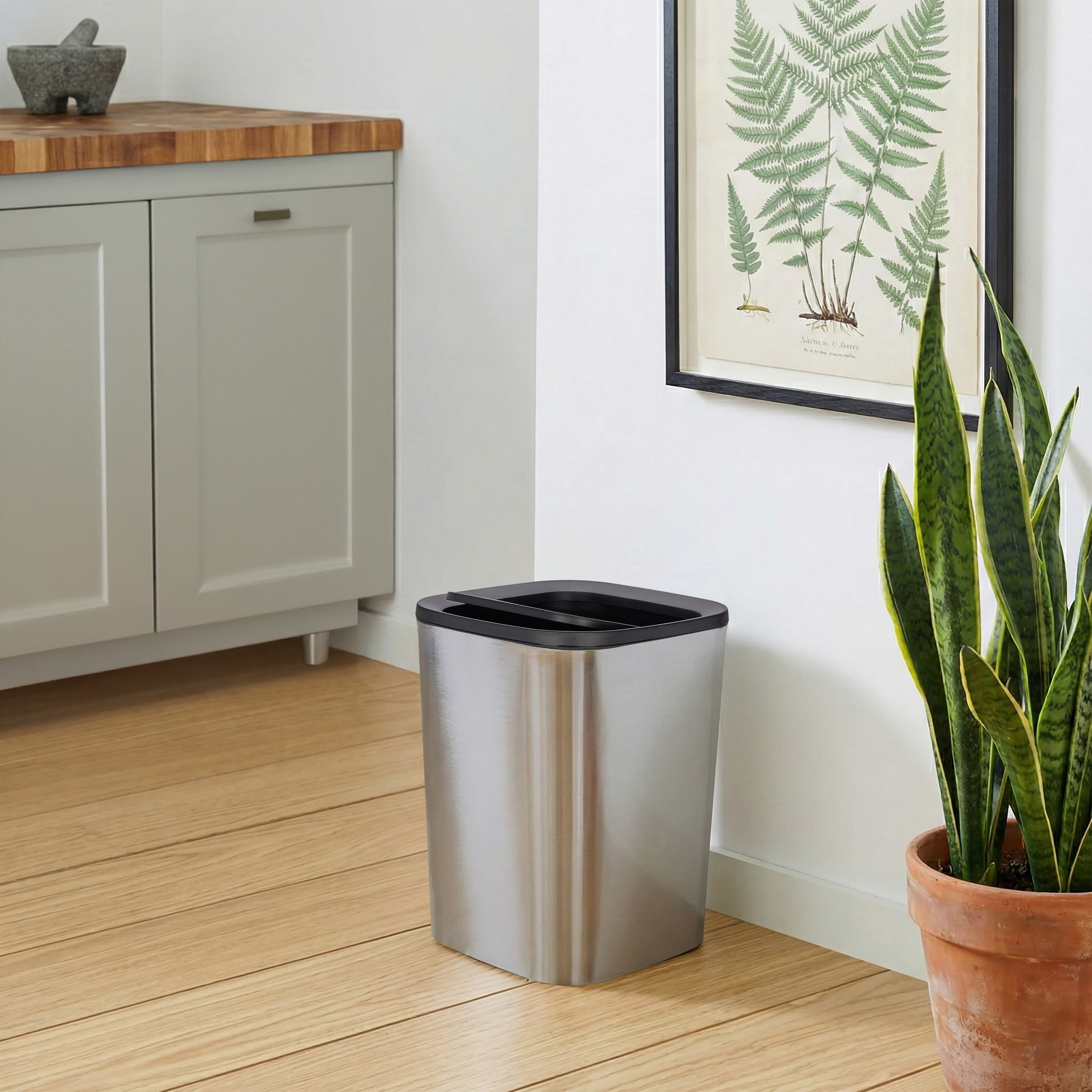 Simplify 5 Liter Chrome Look Waste Bin