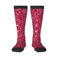 thumbnail image 1 of Gaeub Chaussettes Design Imprimé Paillettes Roses Chaussettes Hautes Extensibles pour Hommes Femmes Adolescents, Chaussettes de Softball Soccer pour Randonnée, Sport, 1 of 6