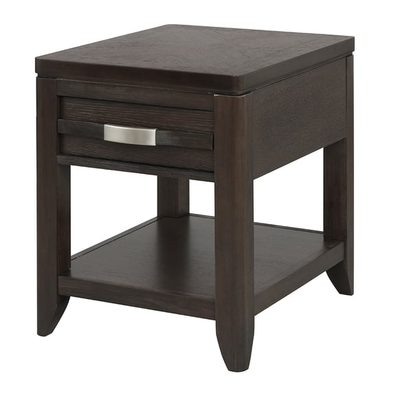 25 inches Tall, Brown Finish - Single Drawer Function - Bedside in Bedroom - Natural Aesthetic Furniture