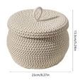 thumbnail image 3 of Hand-woven Storage Basket with Lid Cotton Rope Container for Eggs Snack Tray Baby Laundry Toy Organizer Home Decorations, 3 of 8
