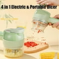 thumbnail image 7 of Portable Handheld 4 in 1 Electric Vegetable Slicer, Multi-functional Vegetable Cutter, Waterproof Cordless Vegetable Slicer Set, For Garlic Chili Onion Ginger Celery Meat, 7 of 7