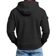 thumbnail image 5 of Chiccall Mens Fleece Hoodie Cargo Long Sleeve Full Zip Drawstring Hooded Sweatshirts Casual Loose Fit Athletic Jacket with Multi Pockets, 5 of 6