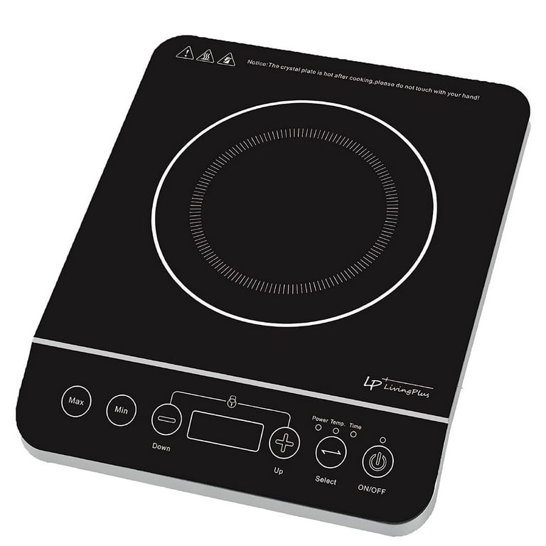 LP Living Plus 1800W Electric Induction Cooktop Countertop Burner 3 Hour Max Timer Setting Auto shut off Child safety lock