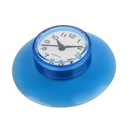 Blue Grandfather Clock Water Resistance Mini Roundness Clock Kitchen Bath Shower Clock Silicone Suction Cup Clock - Blue ()
