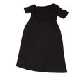 thumbnail image 4 of Vestido de verano para mujer, de un solo hombro, color puro, corte A, manga corta, cinturón, largo, negro, talla única, 4 of 15