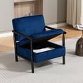 thumbnail image 4 of CQSXDA Mid Century Modern Accent Storage Chair Upholstered Fabric with Waist Cushion for Living Room or Bedroom, Antique Blue, 4 of 9