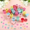 Naler 26 Pcs Mini Fun Novelty Stamps for Kids, Small Sets Ink Stampers