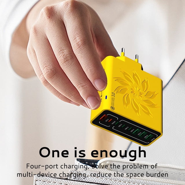 BotaniNest European Standard 150W 8 Ports 4USB 4Type C Port Fast Charging Mobile Phone Charger QC5.0 Charging Head