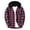 h703_Hot Pink, variant on Mens Hoodie Flannel Shirts Plaid Button Down Long Sleeve Hoodie Shacket with Pocket Fashion Casual Hooded Shirt, S-3XL