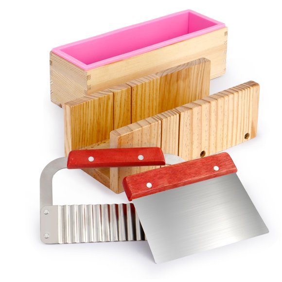 Kit para hacer jabón zeite de 42 oz con molde de silicona y cortador de madera