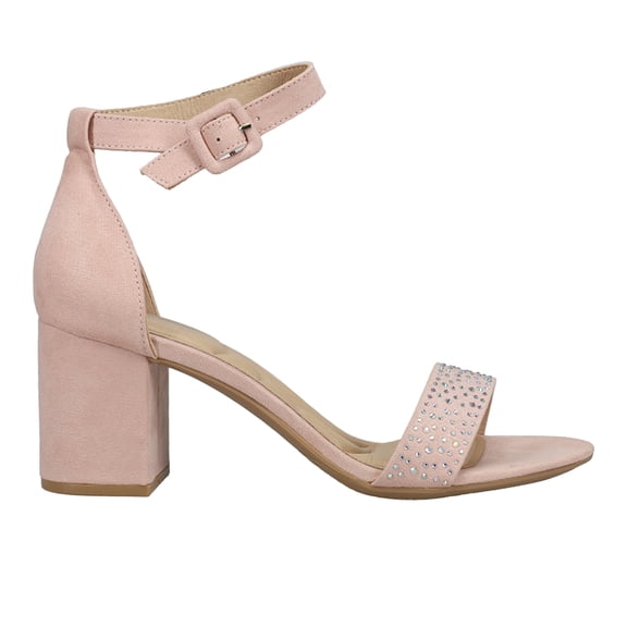 CL by Laundry Womens Jolly Rhinestone Block Heel Ankle Strap Dress Sandals