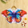 thumbnail image 5 of UngA Girl Swim Cover Up Kids Butterfly Beach Coverup Chiffon Long Sleeves Wrap Swim Dress Girls' Swimwear (White,7-8 Years), 5 of 9