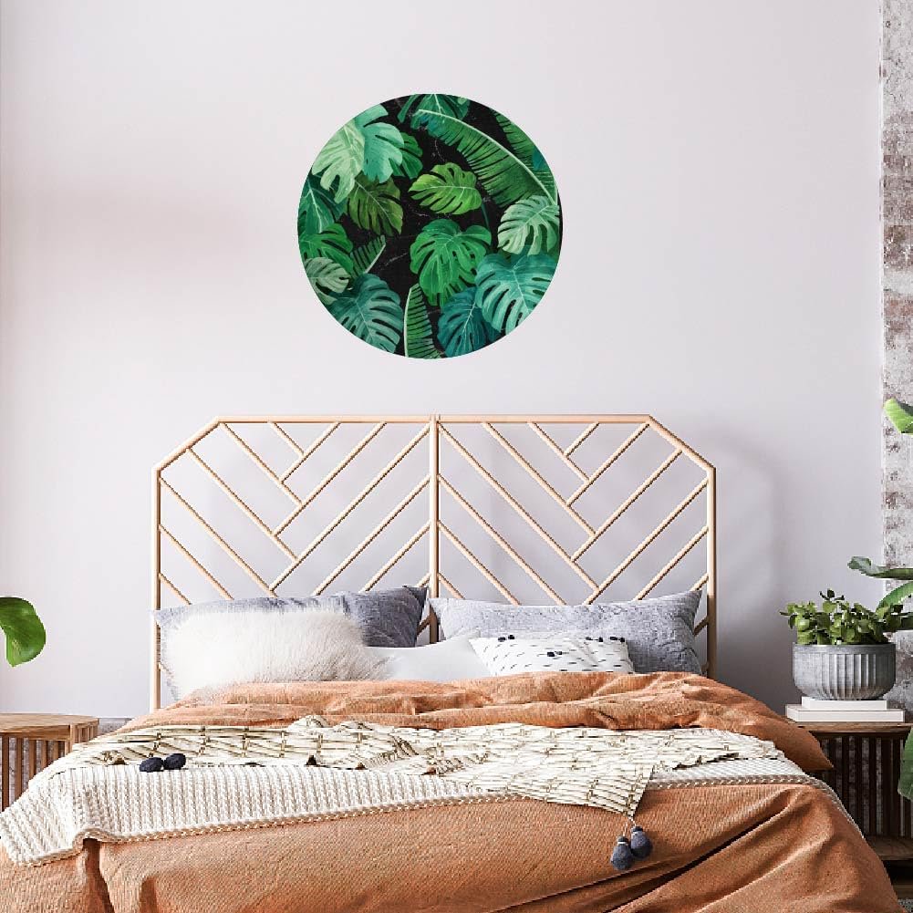Monstera Leaf Wall Stickers Boho Tropical Plants Wall Decals Art Decor Large Size Vinyl Nursery Decor for Bedroom Office Living Room Sofa Backdrop Decorations for DIY