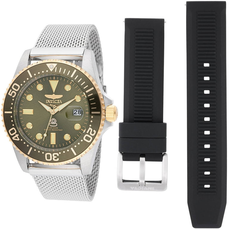 ヴィニP Invicta 48217 Men's Pro Diver Military Green Dial Bracelet Watch