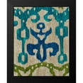 thumbnail image 2 of Zarris, Chariklia 15x18 Black Modern Framed Museum Art Print Titled - Teal Ikat III, 2 of 5