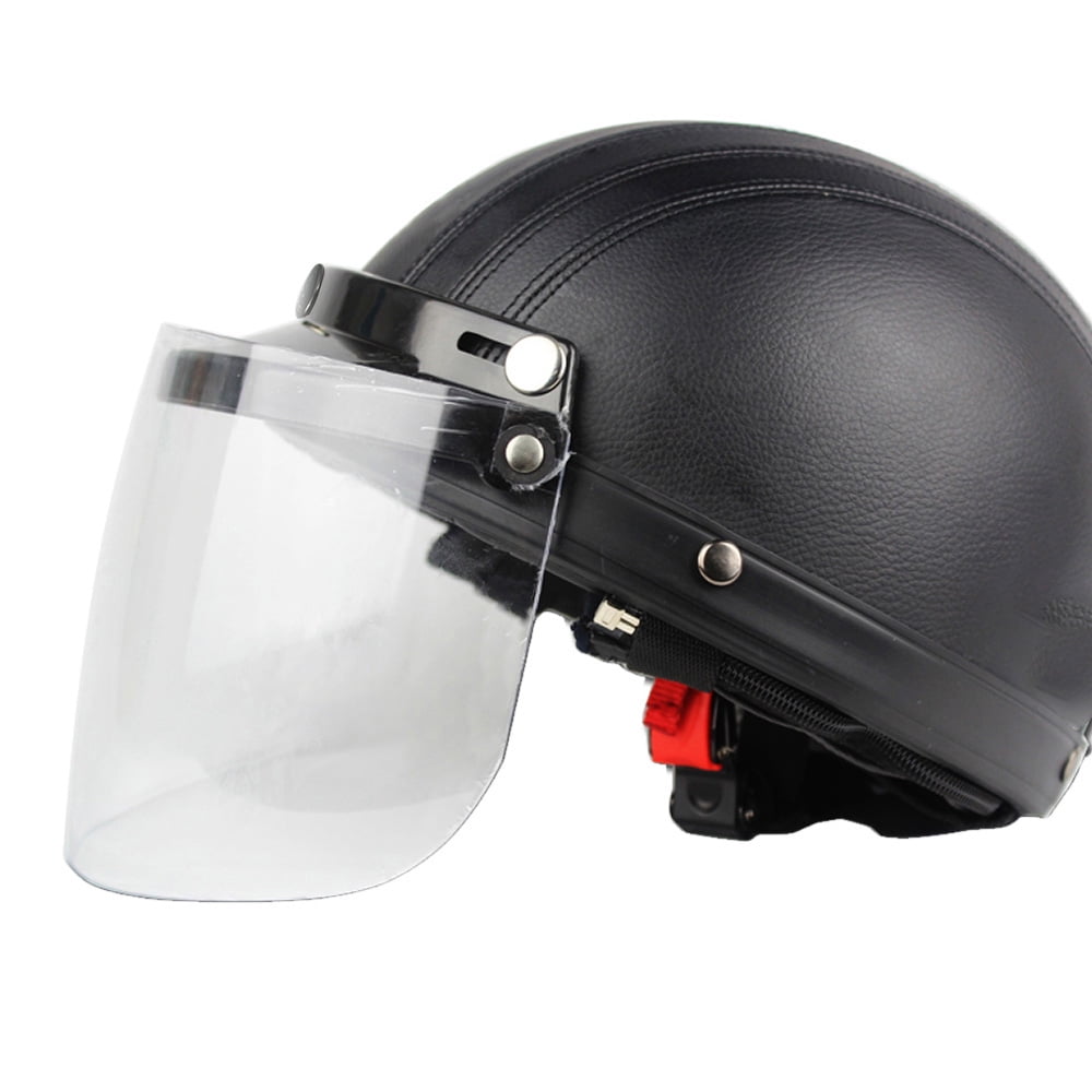 SODIAL Universal Black 3 Snap Visor Face Shield Lens For Open Face Motorcycle Helmets R 