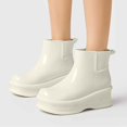 thumbnail image 2 of Bottes de Pluie Courtes pour Femmes Chaussures de Pluie Durables Chaussures de Semelle Activités Extérieures Design Confortable Bottes en Caoutchouc pour Femmes Blanches 37, 2 of 9