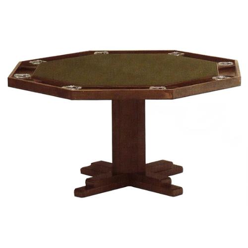 57 in. PedestalBase Poker Table (Ranch Oak, VinylTan)
