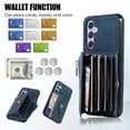 thumbnail image 2 of Phone Case for Samsung Galaxy A15 5G Wallet Cover and Tempered Glass Screen Protector with Wrist Crossbody Strap Lanyard Credit Card Holder Stand Leather Cell Accessories A 15 4G 15A Women Blue, 2 of 14