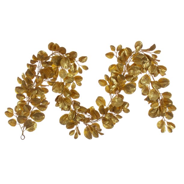 6' Gold Dogwood Glitter Garland
