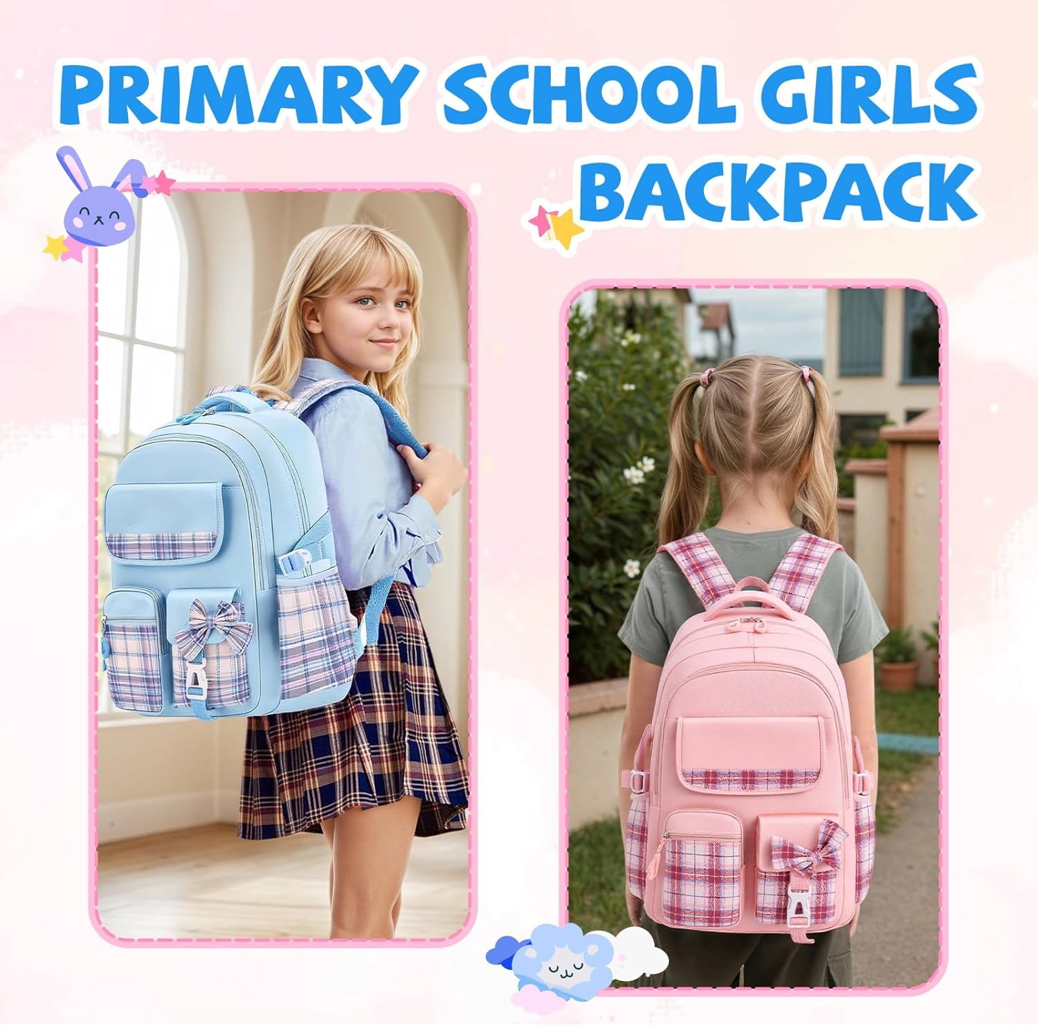 Gynky School Backpack  School Bags for Middle School Students Book Bag for Elementary Primary Kawaii Backpack