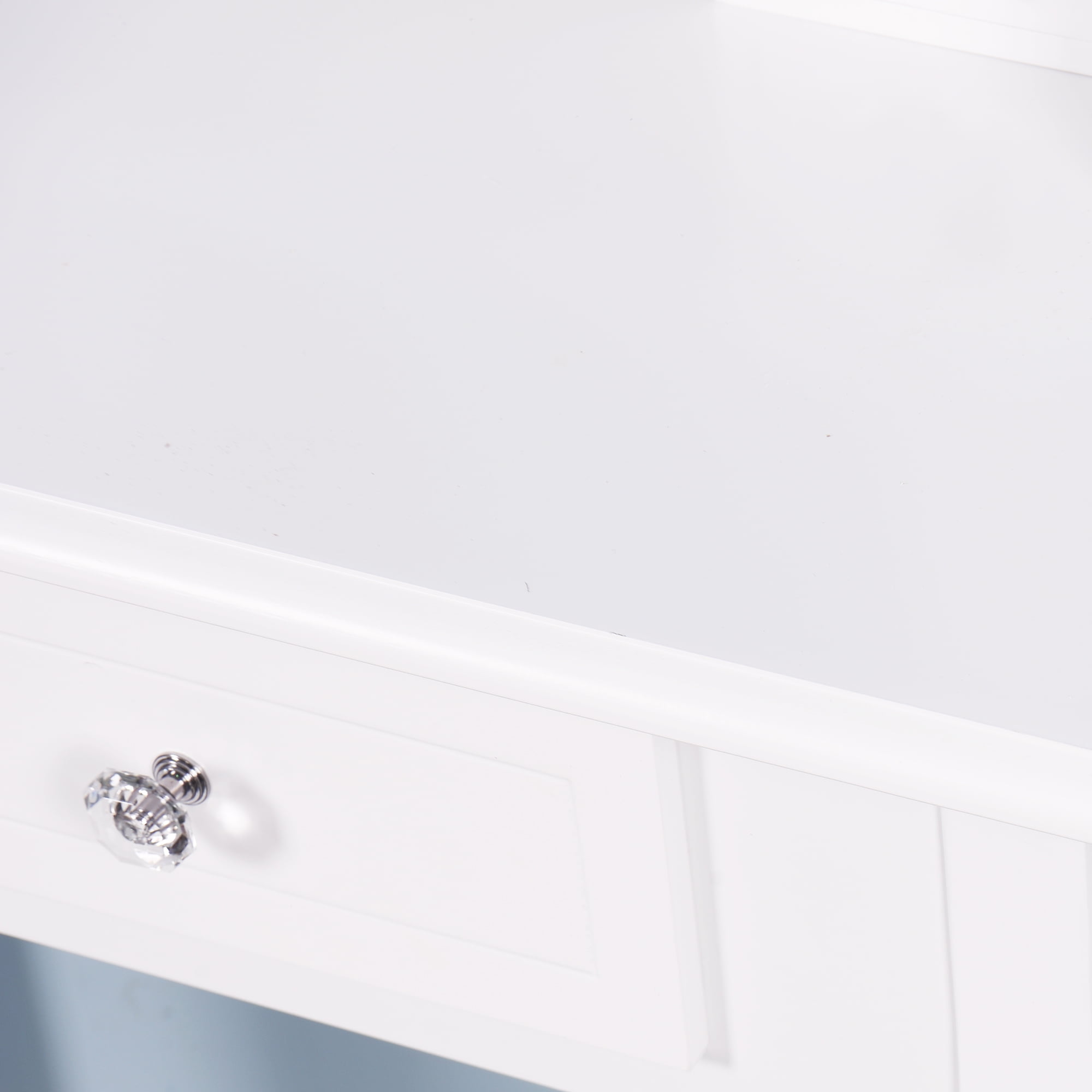 Resenkos Makeup Vanity with Mirror, Mid-Century Dressing Table for Writing Study Bedroom, White Resenkos Makeup Vanity with Mirror, Mid-Century Dressing Table for Writing Study Bedroom, White