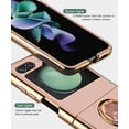 thumbnail image 6 of Compatible with Samsung Galaxy Z Flip 5 Case for Women Men Cute Samsung Z Flip 5 Protective Case Shockproof with Stand and Luxury Plating Gold Edge Phone Case Cover (Pink), 6 of 14