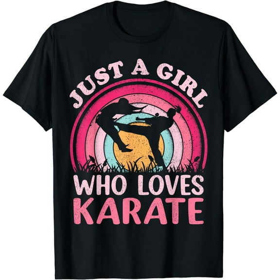Vintage Karate Martial Arts Just A Girl Who Loves Karate Funny Creative Graphic T-Shirt