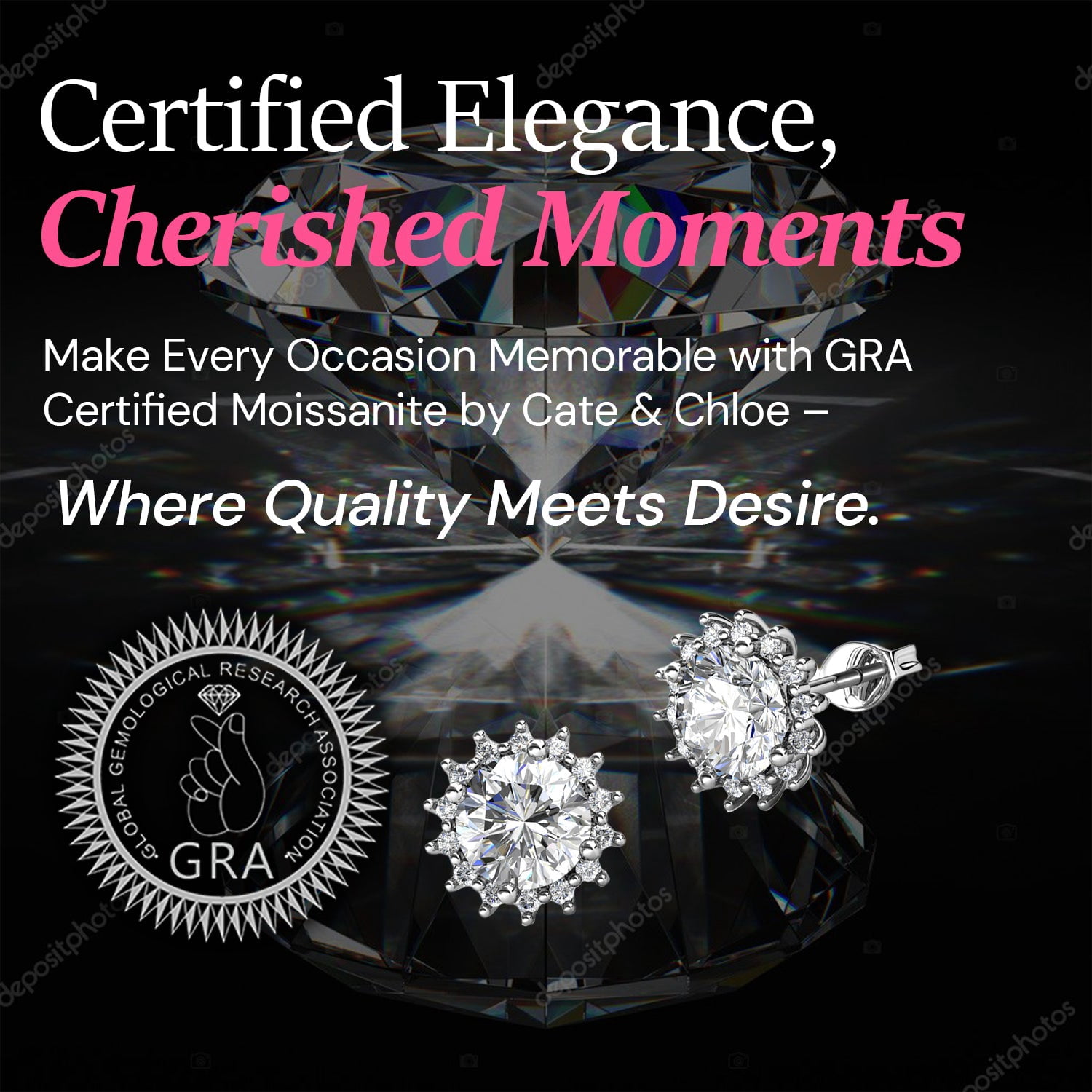 Moissanite by Cate & Chloe Starla 925 Sterling Silver Stud Earrings 1.0TCW for Women, Gift for Her