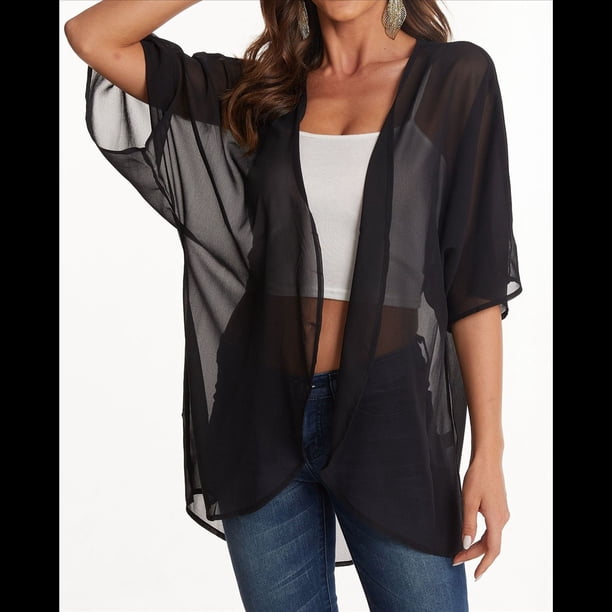 Blusa Informal Holgada con Mangas Abullonadas y Estampado Floral para Mujer Negro S