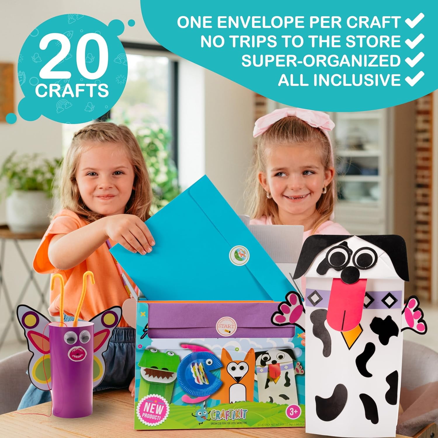Craftikit Animal Arts and Crafts Kit for Ages 4-10