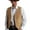 Brown, variant on Bcfgryg Mens Gentlemens Plays Suede Retro V Neck Solid Color Pocket Button Leather Vest Vest Men's Vest