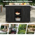thumbnail image 4 of 63.5" All-Weather Outdoor Kitchen Island, Foldable Stainless Tabletop & 4-Tier Storage, Built-in Bottle Opener, Lockable Wheels, PE Rattan for BBQ, Patio, Black, 4 of 9