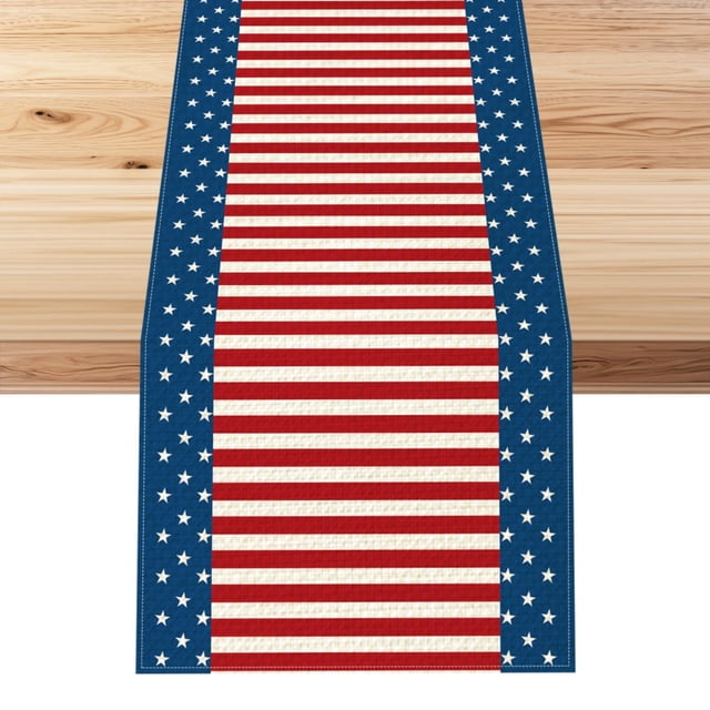 Clearance!Veeogra Table Runner,Independence Day,July 4th Dining Path American Flag Stripes Patriotism Memorial Day Independence Day Retro Kitchen Restaurant Home Party Supplies,Table Cloth