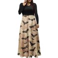 thumbnail image 1 of Long Sleeve Dress,3/4 Sleeve Dress for Women,Womens Fashion Printed Long Sleeve Round-Neck Pullover Patchwork Dress,Dress for Women Casual,Dress with Sleeves, 1 of 5