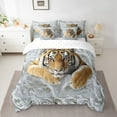 thumbnail image 2 of Castle Fairy Tiger Animal 7pcs Bedding Comforter Set,Jungle Wildlife Queen Bedding Sets Super Cozy,Exotic Style Queen Sheet Sets,Super Cozy Abstract Room Decor,Reversible, 2 of 8