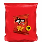 Doritos Nacho Cheese Flavored Tortilla Chips, 1 oz Bags, 10 Count