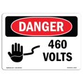thumbnail image 1 of SignMission OS-DS-D-35-L-1012 Danger 460 Volts OSHA Decal Sign, 1 of 1
