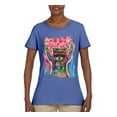 thumbnail image 3 of Dean Russo Cosmic Trash Panda Animal Lover Womens Graphic T-Shirt, Light Blue, Large, 3 of 6