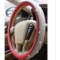 thumbnail image 2 of Bling Diamond Leather Steering Wheel Cover for Women Girls with Crystal Rhinestones, Universal Fit 15 Inch Car Steering Wheel Cover Accessories(Red), 2 of 6