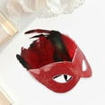 thumbnail image 4 of Unique Bargains 1 Pc Sequined Feathers Party Mask Black Red Plastic Feather, 4 of 5