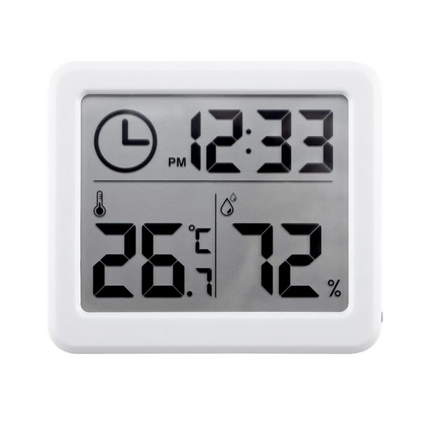 Amdohai Hygromètre numérique électronique temps température humidité mètres  jauge écran LCD rétro-éclairage thermomètre intérieur hygromètre avec  support autocollant pour serre jardin cave 