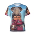 thumbnail image 3 of Naloa Elephant Sits Men's T-Shirt Sport T-shirt Men's Basic Tee Casual Men's Shirt, Round Neck, Short Sleeves - Small, 3 of 5