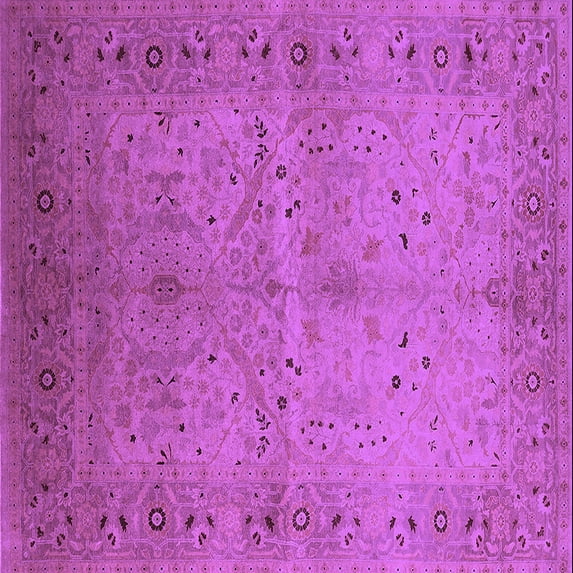 Ahgly Company Indoor Square Oriental Purple Industrial Area Rugs, 5' Square