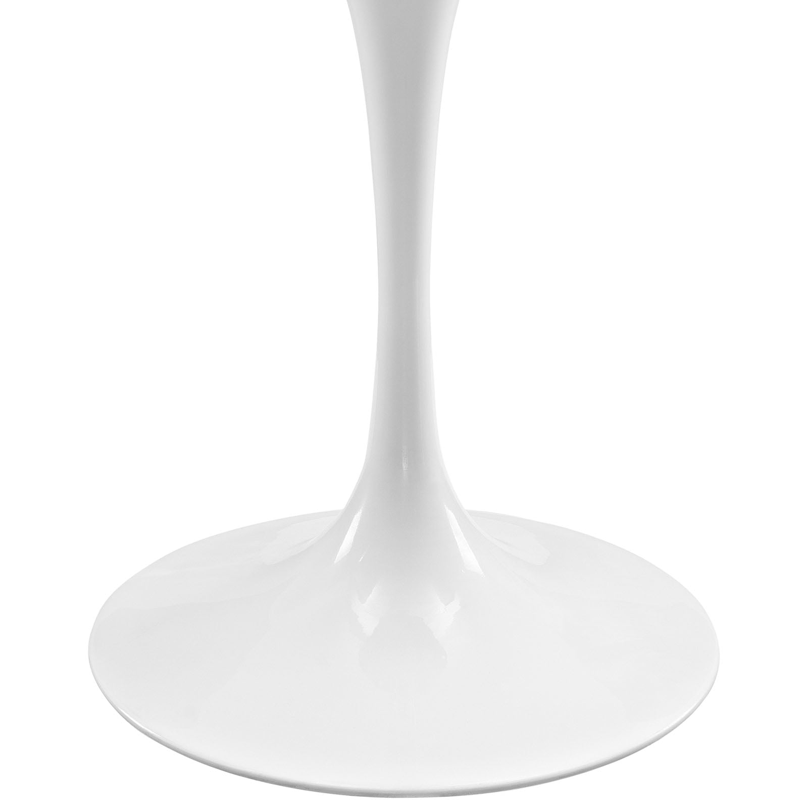 Modway Lippa 48" Oval Metal Artificial Marble Dining Table in White