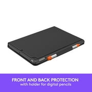 Logitech iPad (7th, 8th and 9th generation) Keyboard Case | Slim Folio with integrated wireless keyboard (Graphite), 7.3 x 10.1 x 0.9